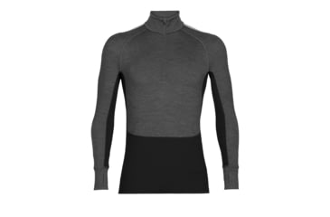 Image of Icebreaker 260 ZoneKnit Long Sleeve Half Zip Thermal Top - Mens, Jet Heather/Black/Metro Heather/Cb, Small, IB0A56HF585S
