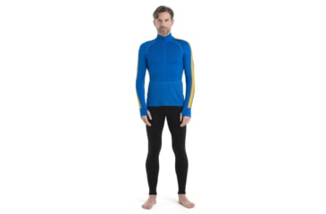 Image of Icebreaker 260 ZoneKnit Long Sleeve Half Zip Thermal Top - Mens, Lazurite/Solar/Cb, Extra Large, IB0A56HF876XL