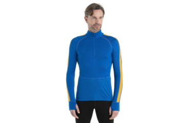 Image of Icebreaker 260 ZoneKnit Long Sleeve Half Zip Thermal Top - Mens, Lazurite/Solar/Cb, Extra Large, IB0A56HF876XL