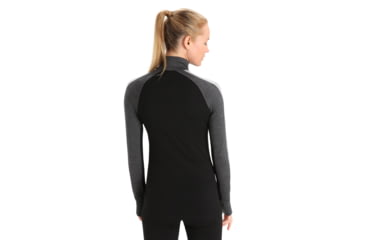 Image of Icebreaker 260 ZoneKnit Long Sleeve Half Zip Thermal Top - Womens, Jet Heather/Black/Metro Heather/Cb, Large, IB0A56HI585L