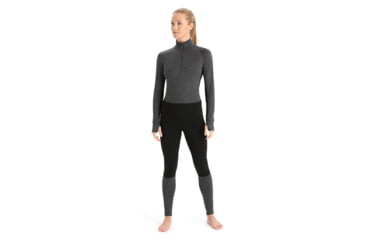 Image of Icebreaker 260 ZoneKnit Long Sleeve Half Zip Thermal Top - Womens, Jet Heather/Black/Metro Heather/Cb, Large, IB0A56HI585L