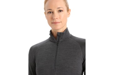 Image of Icebreaker 260 ZoneKnit Long Sleeve Half Zip Thermal Top - Womens, Jet Heather/Black/Metro Heather/Cb, Large, IB0A56HI585L