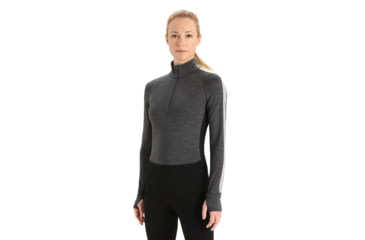 Image of Icebreaker 260 ZoneKnit Long Sleeve Half Zip Thermal Top - Womens, Jet Heather/Black/Metro Heather/Cb, Large, IB0A56HI585L