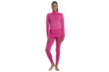 Image of Icebreaker 260 ZoneKnit Long Sleeve Half Zip Thermal Top - Women's, Tempo/Electron Pink/Cb, Extra Small, IB0A56HI858XS