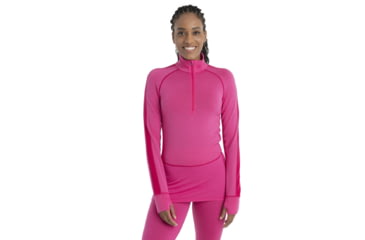 Image of Icebreaker 260 ZoneKnit Long Sleeve Half Zip Thermal Top - Womens, Tempo/Electron Pink/Cb, Extra Small, IB0A56HI858XS
