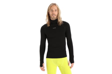 Image of Icebreaker 300 MerinoFine Long Sleeve Roll Neck Thermal Top - Mens, Black, Medium, IB0A56KO001M