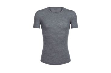Image of Icebreaker Anatomica Rib Short Sleeve Crewe, Gritstone Hthr, XL, 103602001XL
