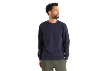 Image of Icebreaker Central II Long Sleeve Sweatshirt - Mens, Midnight Navy, Extra Large, IB0A56KZ401XL