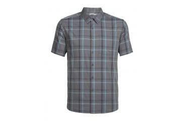 Image of Icebreaker Compass Short Sleeve Shirt, Metal/Monsoon/Plaid, S, 103611002S