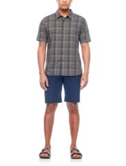 Image of Icebreaker Compass Short Sleeve Shirt, Metal/Monsoon/Plaid, S, 103611002S