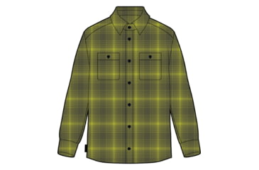 Image of Icebreaker Dawnder Long Sleeve Flannel Shirt Plaid - Men's, Loden/Bio Lime, Extra Large, IB0A59HC891XL