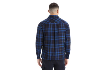 Image of Icebreaker Dawnder Long Sleeve Flannel Shirt Plaid - Mens, Midnight Navy/Kyanite, Small, IB0A59HC890S