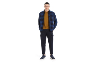 Image of Icebreaker Dawnder Long Sleeve Flannel Shirt Plaid - Mens, Midnight Navy/Kyanite, Small, IB0A59HC890S