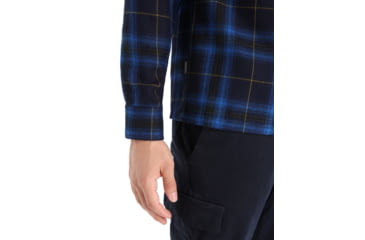 Image of Icebreaker Dawnder Long Sleeve Flannel Shirt Plaid - Mens, Midnight Navy/Kyanite, Small, IB0A59HC890S