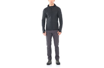 Image of Icebreaker Descender Long Sleeve Zip Hood - Mens, Jet HTHR/Black, Small, 104854A01S