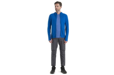 Image of Icebreaker Descender Long Sleeve Zip Hood - Mens, Lazurite/Royal Navy, 2XL, IB104854569XXL