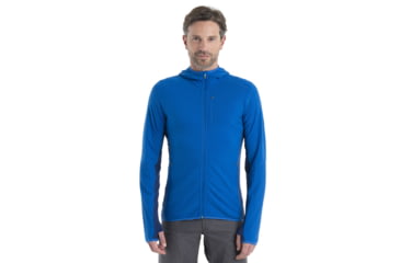 Image of Icebreaker Descender Long Sleeve Zip Hood - Mens, Lazurite/Royal Navy, 2XL, IB104854569XXL