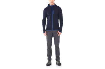 Image of Icebreaker Descender Long Sleeve Zip Hood - Mens, Midnight Navy, Large, 104854401L