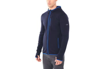 Image of Icebreaker Descender Long Sleeve Zip Hood - Mens, Midnight Navy, Large, 104854401L