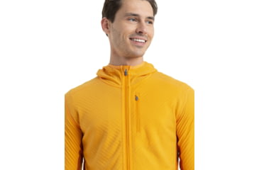 Image of Icebreaker Descender Long Sleeve Zip Hood - Mens, Solar/Earth, Medium, IB104854866M