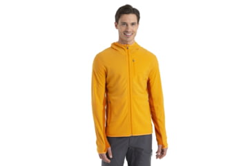 Image of Icebreaker Descender Long Sleeve Zip Hood - Mens, Solar/Earth, Medium, IB104854866M