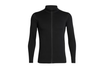 Image of Icebreaker Elemental Long Sleeve Zip Hood - Mens, Black, Small, 104490001S