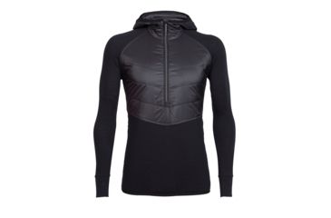 Image of Icebreaker Ellipse Long Sleeve Half Zip Hood, Black/Black/Metal, 2XL, 103047001XXL