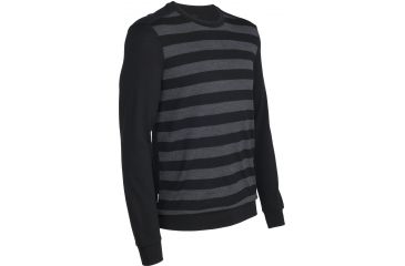 Image of Icebreaker Escape Long Sleeve Crew Sweater - Men's-Black/Jet Melange-XX-Large