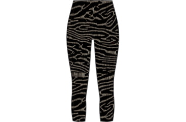 Image of Icebreaker Fastray High Rise 3/4 Topo Lines Tights - Women's, Black/Snow/Aop, Extra Small, IB0A56U9991XS