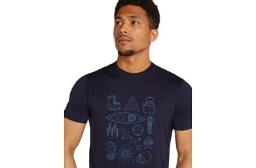 Image of Icebreaker Men Merino 150 Tech Lite SS Tee Camp Essentials, Midnight Navy, XL, IB0A571X401XL