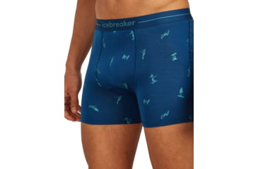 Image of Icebreaker Merino 150 Anatomica Boxers Ski Day - Mens, Atlantis/Topaz/AOP, Small, IB0A57340H8S