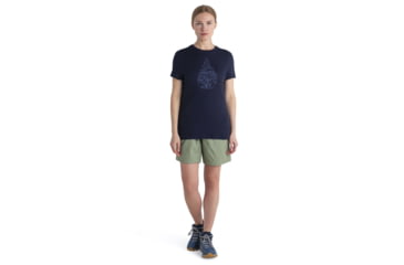 Image of Icebreaker Merino 150 Tech Lite III SS Tee Hike Path - Womens, Midnight Navy, Extra Small, IB0A56YJ401XS