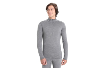 Image of Icebreaker Merino 200 Oasis Long Sleeve Half Zip Thermal Top - Mens, Gritstone HTHR, Extra Large, IBB04367013XL