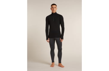 Image of Icebreaker Merino 200 ZoneKnit Long Sleeve Half Zip Thermal Top - Mens, Black, Extra Large, IB0A57CH001XL