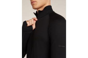 Image of Icebreaker Merino 200 ZoneKnit Long Sleeve Half Zip Thermal Top - Mens, Black, Extra Large, IB0A57CH001XL
