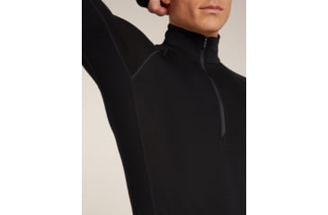 Image of Icebreaker Merino 200 ZoneKnit Long Sleeve Half Zip Thermal Top - Mens, Black, Extra Large, IB0A57CH001XL