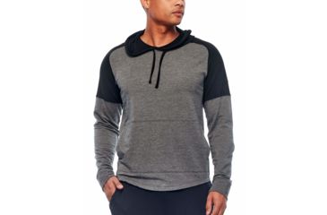 Image of Icebreaker Cool-Lite Momentum Long Sleeve Hood - Men's, Black/Snow Heather/Black, Medium, 103615003M