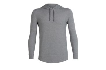 Image of Icebreaker Cool-Lite Momentum Long Sleeve Hood - Men's, Fossil/Snow Heather, Medium, 103615005M