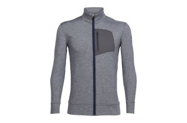 Image of Icebreaker Momentum Long Sleeve Zip - Men's, Midnight Navy/Snow Heather/Monsoon, Large, 103613403L