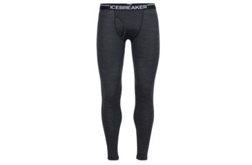 Image of Icebreaker Oasis Leggings with Fly - Men's-Toothstripe Black/Jet Heather-X-Large