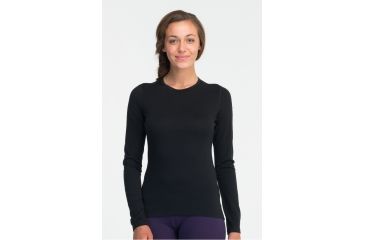 Image of Icebreaker Oasis Long Sleeve Crew Top - Women's-Black-X-Large