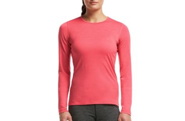 Image of Icebreaker Oasis Long Sleeve Crew Top - Women's-Grapefruit-Medium