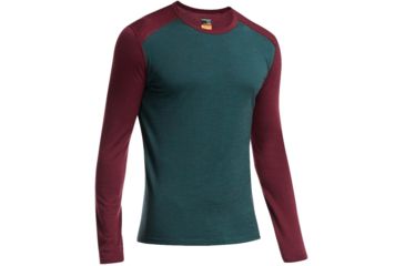 Image of Oasis Long Sleeve Crewe Top - Mens-Nori Heather/Redwood-Large