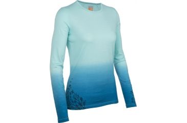Image of Icebreaker Oasis Long Sleeve Flourish Crewe Top - Women's-Teardrop/Cruise-X-Small