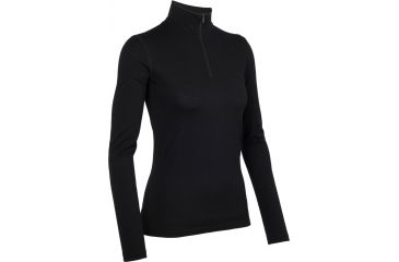 Image of Icebreaker Oasis Long Sleeve Half Zip Top - Womens-Black-Medium