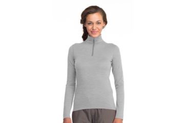 Image of Oasis Long Sleeve Half Zip Top - Womens-Blizzard Heather-X-Large