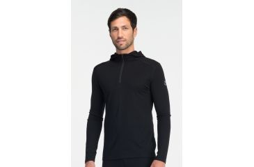 Image of Icebreaker Oasis Long Sleeve Hood - Mens-Black-Large