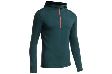 Image of Icebreaker Oasis Long Sleeve Hood - Mens-Nori Heather/Clay-Large