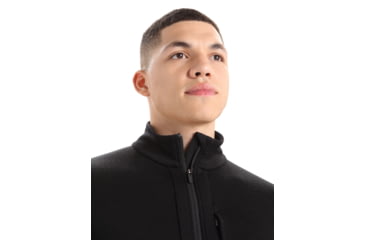 Image of Icebreaker Original Long Sleeve Half Zip Top - Mens, Black, Extra Small, IB100871001XS