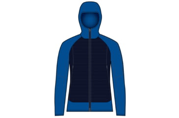 Image of Icebreaker Quantum Hybrid Long Sleeve Zip Hoodie - Men's, Lazurite/Midnight Navy/Cb, Large, IB0A56QPA72L